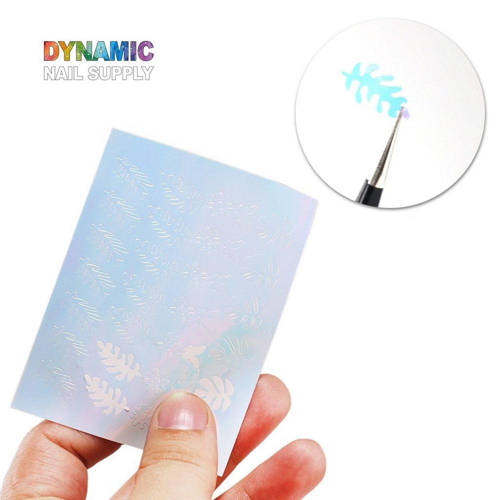 holographic leaf nail stickers set - 2