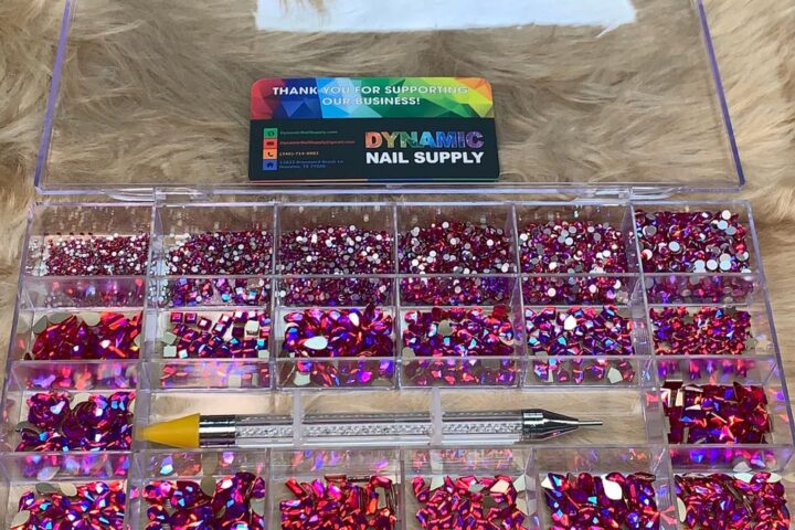 Salon Workflow Guide: Iridescent Magenta Nail Rhinestones